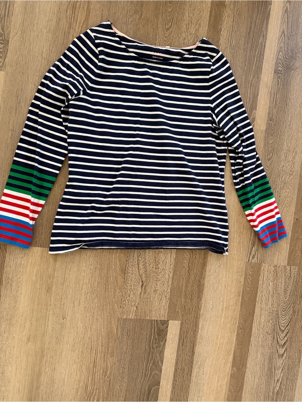 Boden Navy & White Striped Long Sleeve Top - Picture 2 of 9